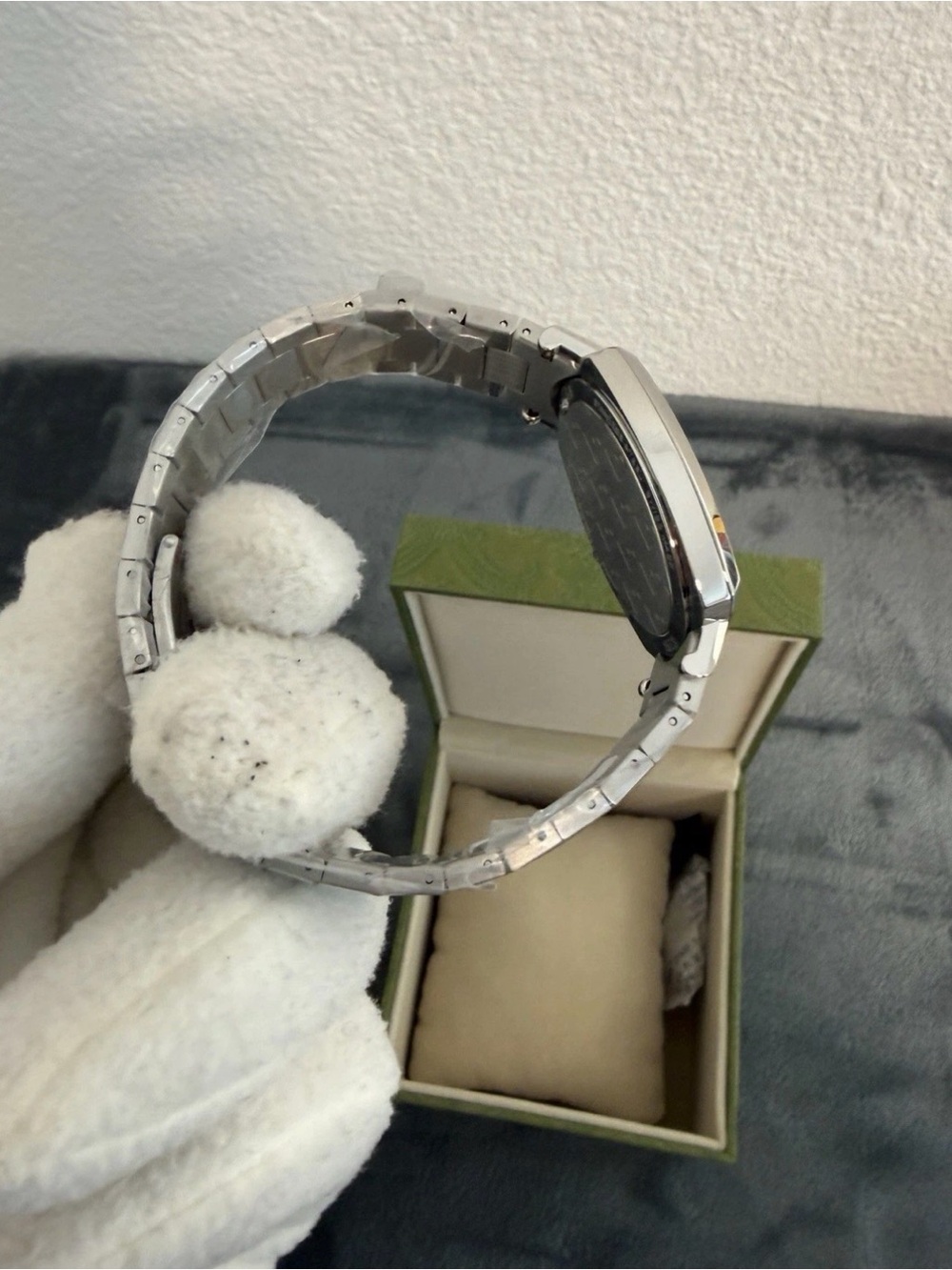 Brand New Gucci Grip Watch Silver Stainless Steel Quartz 38mm - Picture 5 of 12